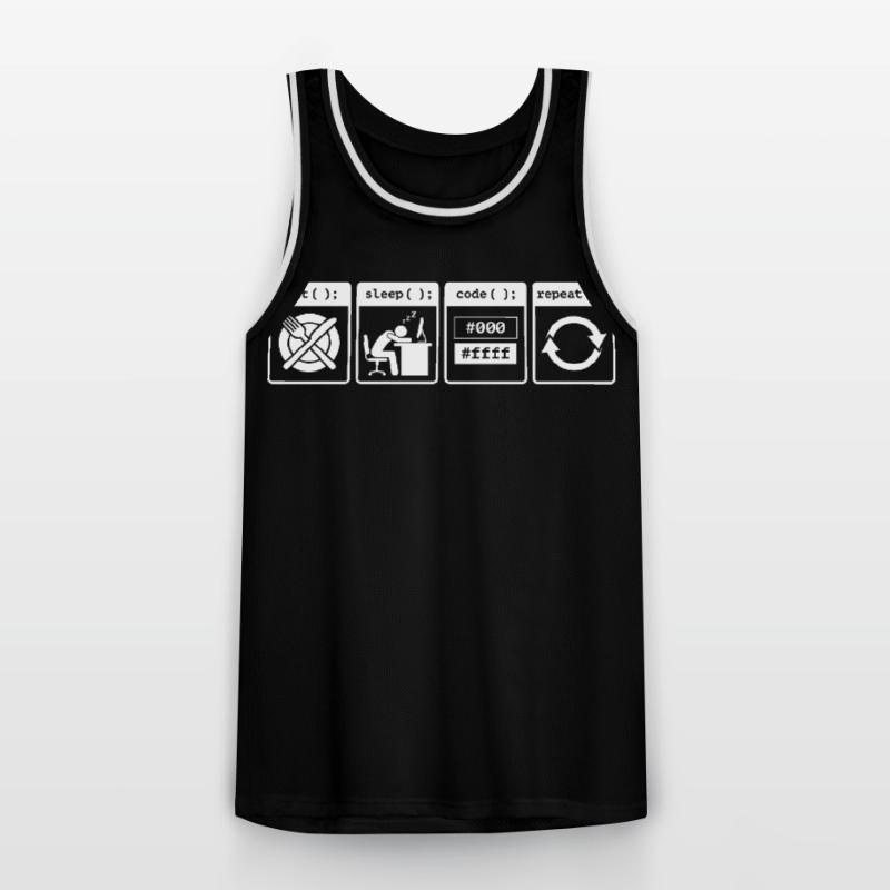 Eat Sleep Code Repeat – Coder Workflow Design Männer Basketball-Trikot