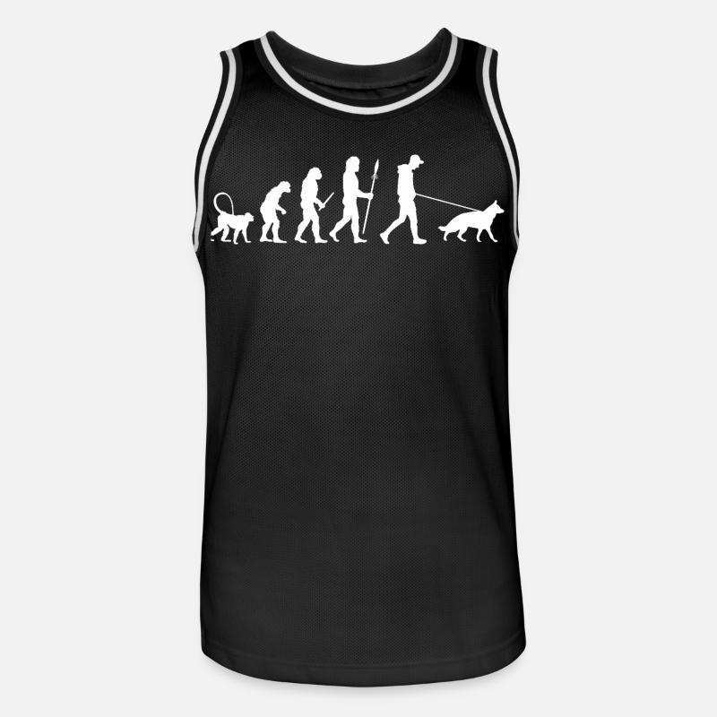 Evolution Deutscher Schäferhund - Männer Basketball-Trikot - Schwarz/Weiß