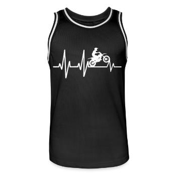 Heartbeat Design mit Motocross - Männer Basketball-Trikot - Schwarz/Weiß - Vorne - AI Model Male 185 dark (185cm)
