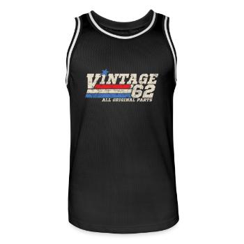 1962 Anniversaire Vintage Toutes les pièces d’origine Non II - Maillot de basket Homme - noir/blanc - Devant - AI Model Male 185 dark (185cm)