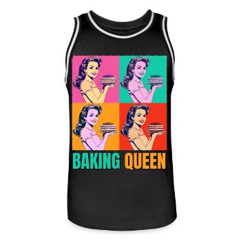 Baking Cake Baking Queen Baking Fairy Baker Pop Art - Men's Basketball Jersey - black/white - Front - AI Model Male 185 dark (185cm)