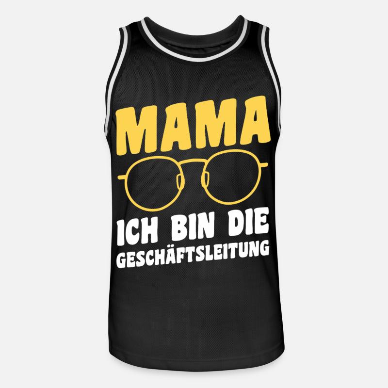 Geschäftsleitung Mutter Team Mama - Männer Basketball-Trikot - Schwarz/Weiß