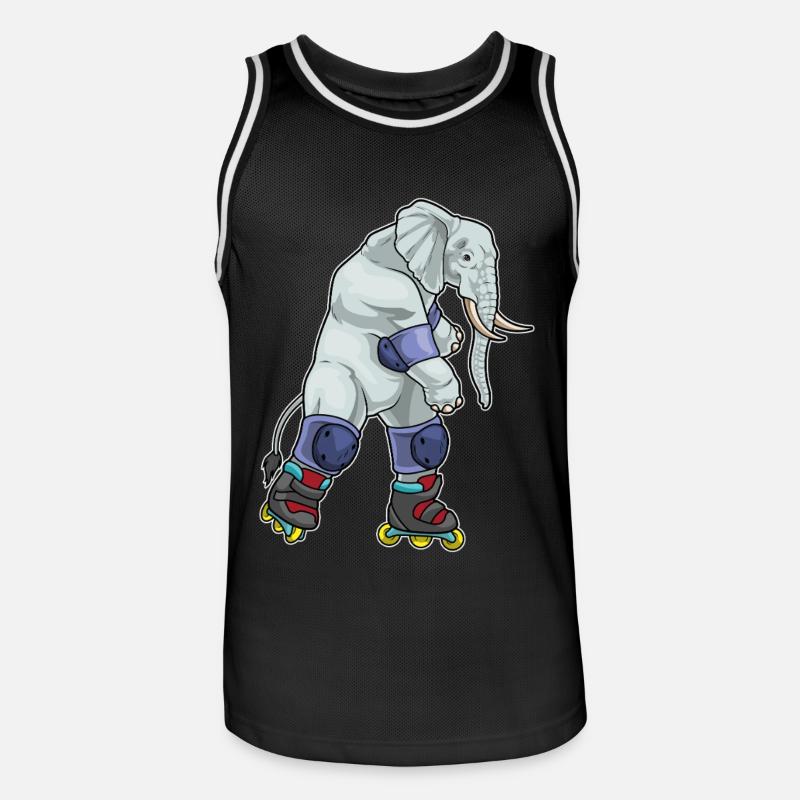 Elefant Inline skating Inline skates - Männer Basketball-Trikot - Schwarz/Weiß