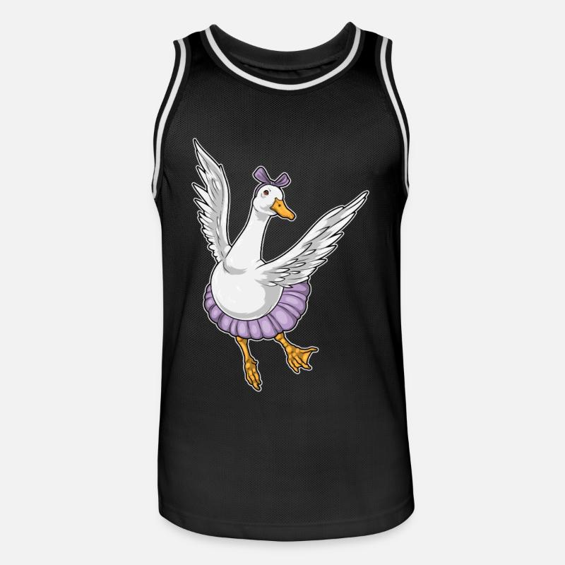 Canard Ballerine Ballet Danse - Maillot de basket Homme - noir/blanc
