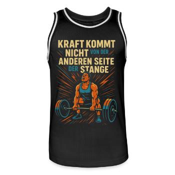 Bodybuilder Fitness Sport Chemise Dumbbell Studio - Maillot de basket Homme - noir/blanc - Devant - AI Model Male 185 dark (185cm)