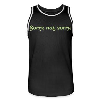Sorry, not sorry – Freche Attitude - Männer Basketball-Trikot - Schwarz/Weiß - Vorne - AI Model Male 185 dark (185cm)