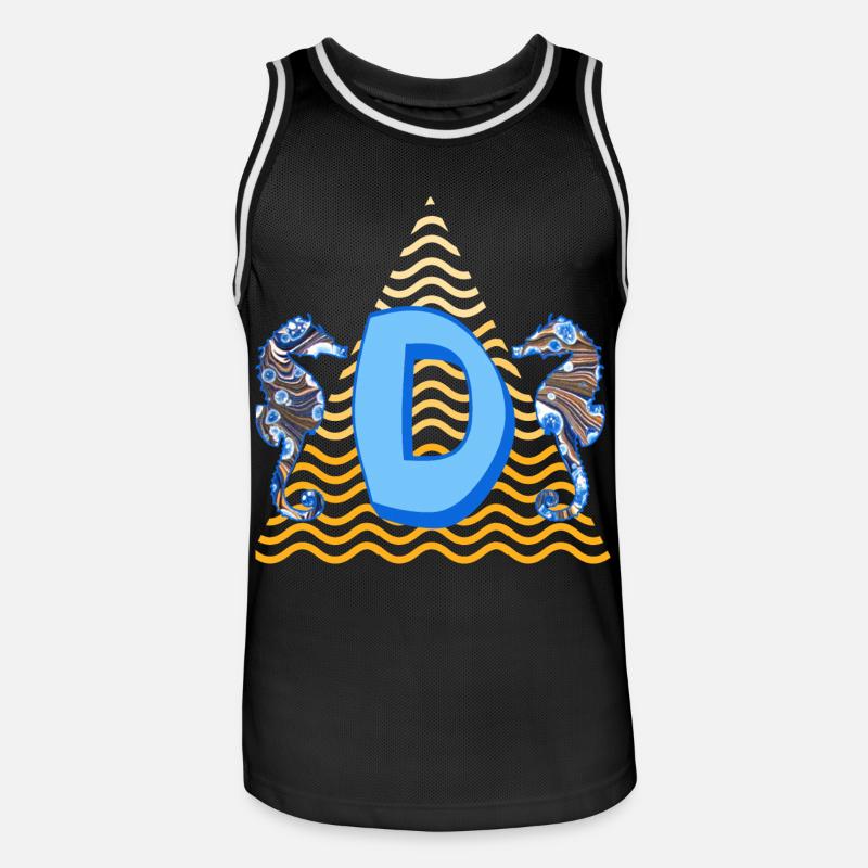 seepferdchen e 262 d - Männer Basketball-Trikot - Schwarz/Weiß
