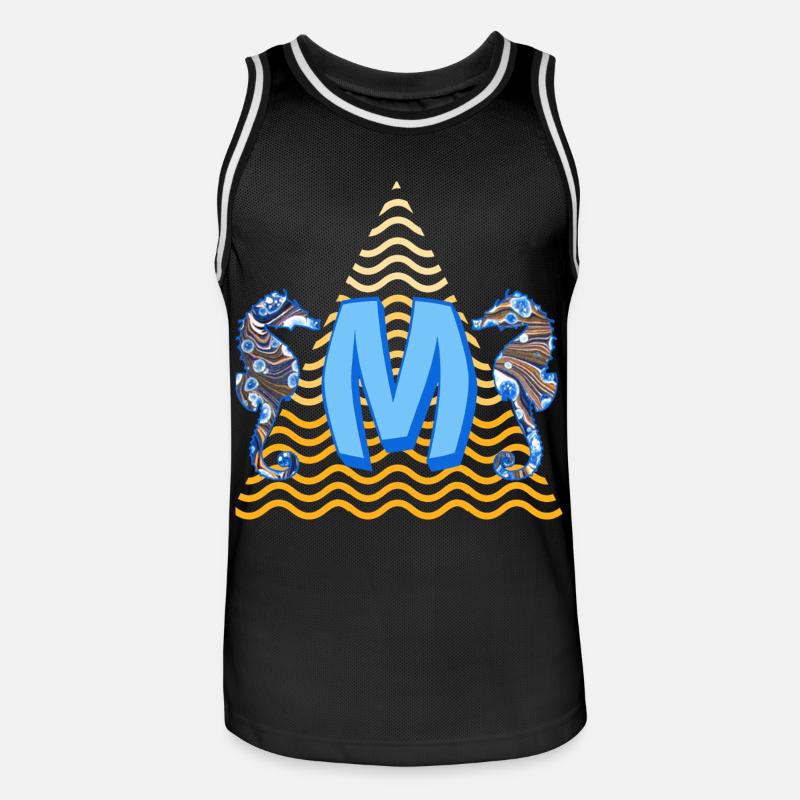 seepferdchen e 262 m - Männer Basketball-Trikot - Schwarz/Weiß