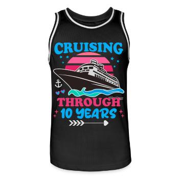 Kreuzfahrt durch den 10. Hochzeitstag - Männer Basketball-Trikot - Schwarz/Weiß - Vorne - AI Model Male 185 dark (185cm)