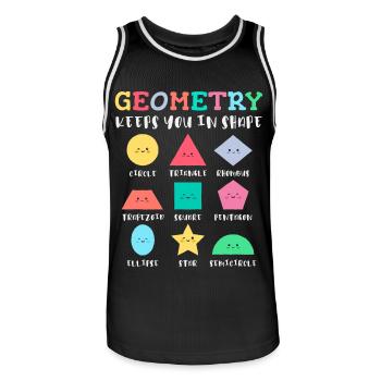 Geometrische Formen mit positiven Sprüchen - Männer Basketball-Trikot - Schwarz/Weiß - Vorne - AI Model Male 185 dark (185cm)