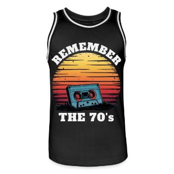 Cassette rétro - Nostalgique des années 70 - Maillot de basket Homme - noir/blanc - Devant - AI Model Male 185 dark (185cm)