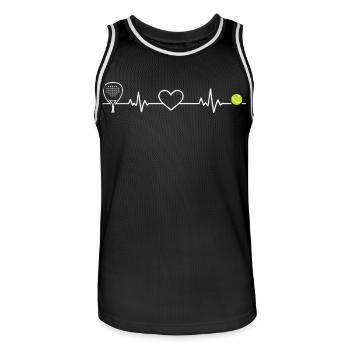 Padel Heartbeat Ball Cadeau Padel Tennis - Maillot de basket Homme - noir/blanc - Devant - AI Model Male 185 dark (185cm)