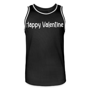 Happy Valentine - Men's Basketball Jersey - black/white - Front - AI Model Male 185 dark (185cm)
