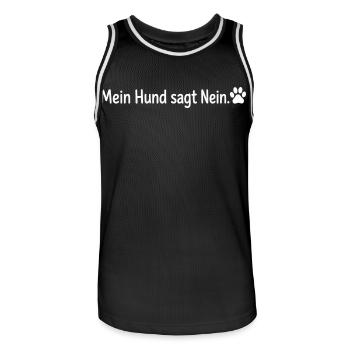 Mein Hund sagt Nein Lustiges Hunde Motiv Pfote - Männer Basketball-Trikot - Schwarz/Weiß - Vorne - AI Model Male 185 dark (185cm)