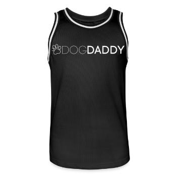 DogDaddy funny gift idea for dog lover - Men's Basketball Jersey - black/white - Front - AI Model Male 185 dark (185cm)