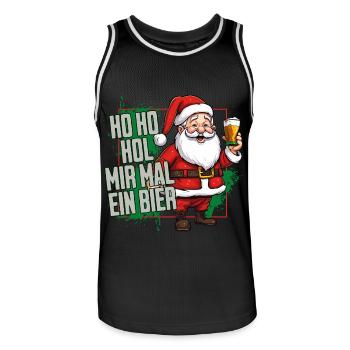 Weihnachtsmann Ho Ho Hol Mir Mal Ein Bier Lustig - Männer Basketball-Trikot - Schwarz/Weiß - Vorne - AI Model Male 185 dark (185cm)