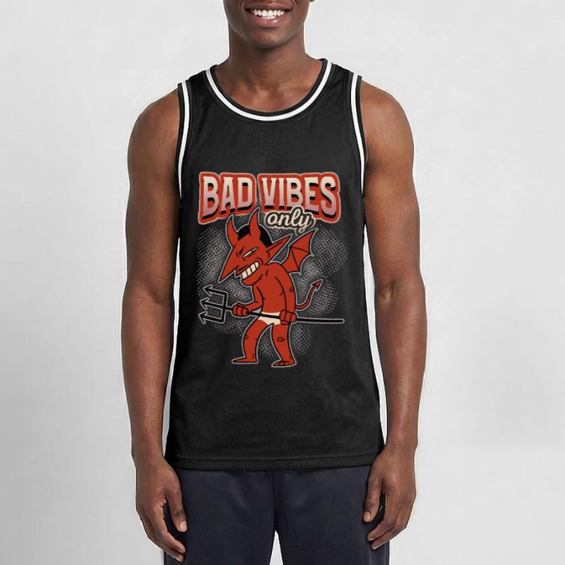 Funny saying with devil-devil, Devil Satan Men's Basketball Jersey