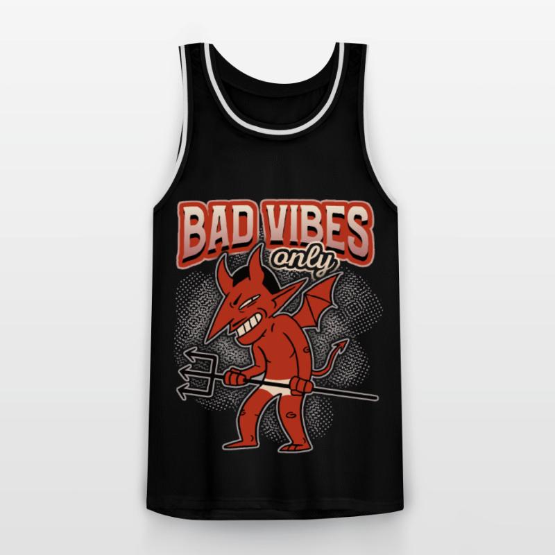Funny saying with devil-devil, Devil Satan Men's Basketball Jersey