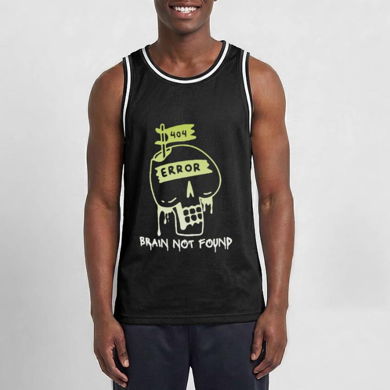 404-html error, Computer Nerd, No-Brain Spruch Männer Basketball-Trikot