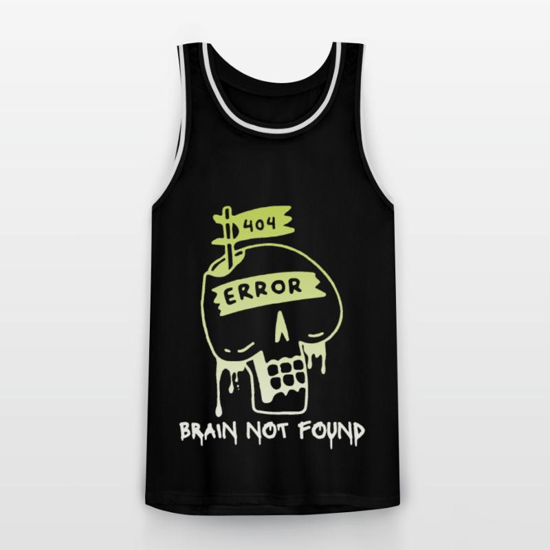 404-html error, Computer Nerd, No-Brain Spruch Männer Basketball-Trikot