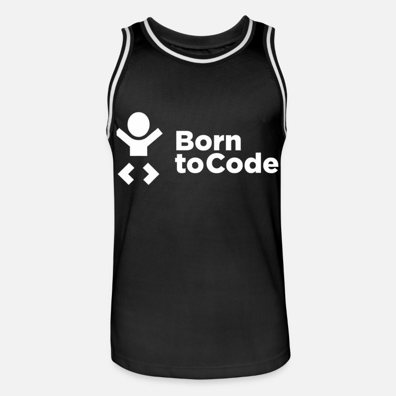 Né pour coder - Maillot de basket Homme - noir/blanc