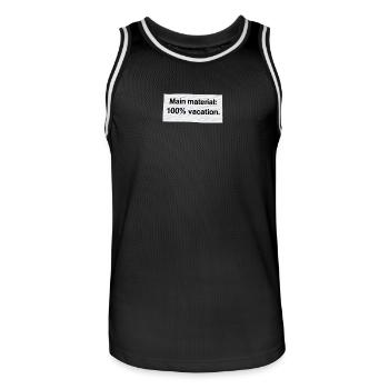 100% holiday – tropical break - Men's Basketball Jersey - black/white - Front - AI Model Male 185 dark (185cm)