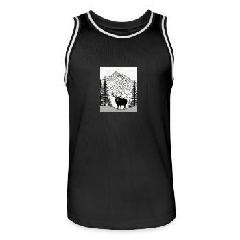 Simple Natur - Männer Basketball-Trikot - Schwarz/Weiß - Vorne - AI Model Male 185 dark (185cm)