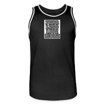 fearlesslivemore - Männer Basketball-Trikot - Schwarz/Weiß - Vorne - AI Model Male 185 dark (185cm)