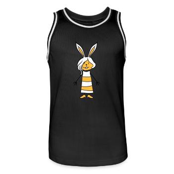 Bunny Girl Jolie Femme Bunny Mignon Petite Robe - Maillot de basket Homme - noir/blanc - Devant - AI Model Male 185 dark (185cm)