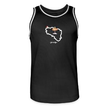 Destination Noël Breton - Maillot de basket Homme - noir/blanc - Devant - AI Model Male 185 dark (185cm)