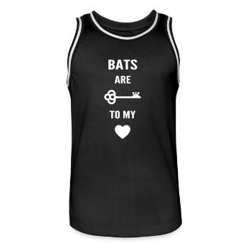 Bats are the key to my heart - Maillot de basket Homme - noir/blanc - Devant - AI Model Male 185 dark (185cm)