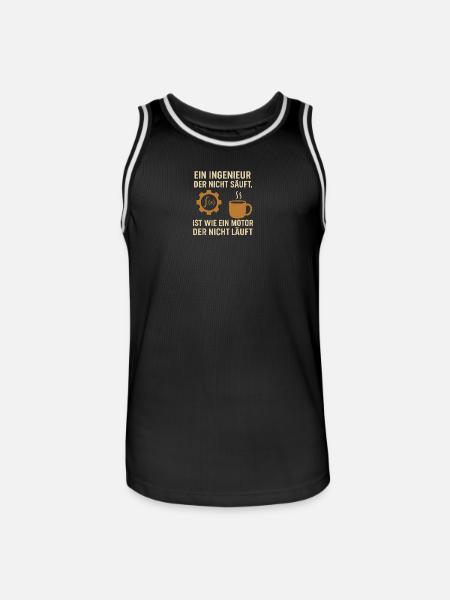 Engineer Humor Coffee Engine - Men's Basketball Jersey - black/white