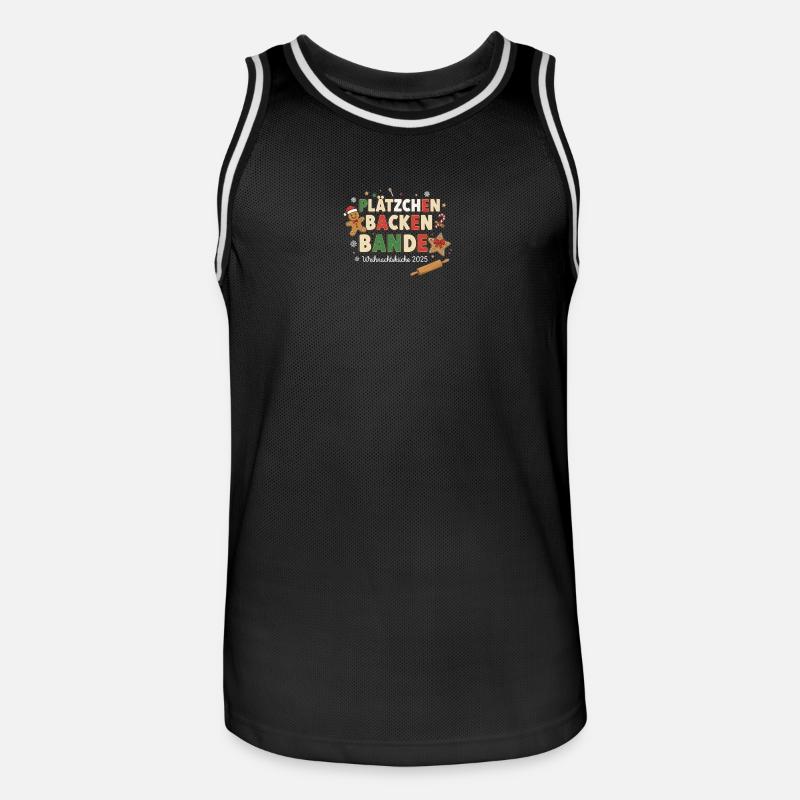 Plätzchen Backen Bande – Weihnachtsküche 2025 - Männer Basketball-Trikot - Schwarz/Weiß