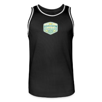 Ich bin im Energiesparmodus - Männer Basketball-Trikot - Schwarz/Weiß - Vorne - AI Model Male 185 dark (185cm)
