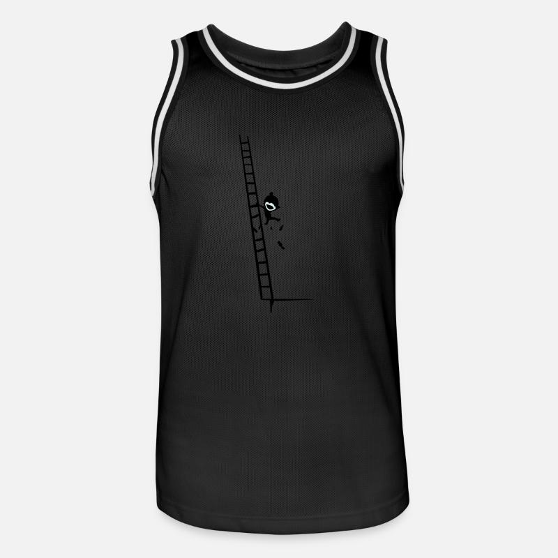 climb & fall - Männer Basketball-Trikot - Schwarz/Weiß