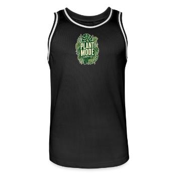 Plant Mode Always On – Monstera Design - Männer Basketball-Trikot - Schwarz/Weiß - Vorne - AI Model Male 185 dark (185cm)