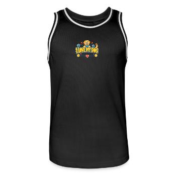 Ich liebe meinen Hund Logo - Männer Basketball-Trikot - Schwarz/Weiß - Vorne - AI Model Male 185 dark (185cm)
