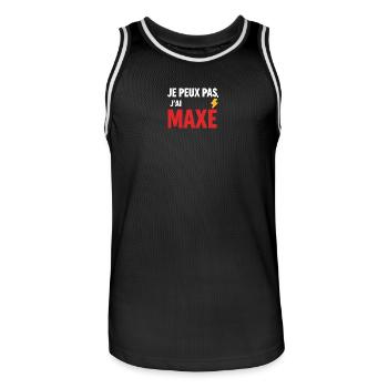I can't, I got married - Men's Basketball Jersey - black/white - Front - AI Model Male 185 dark (185cm)