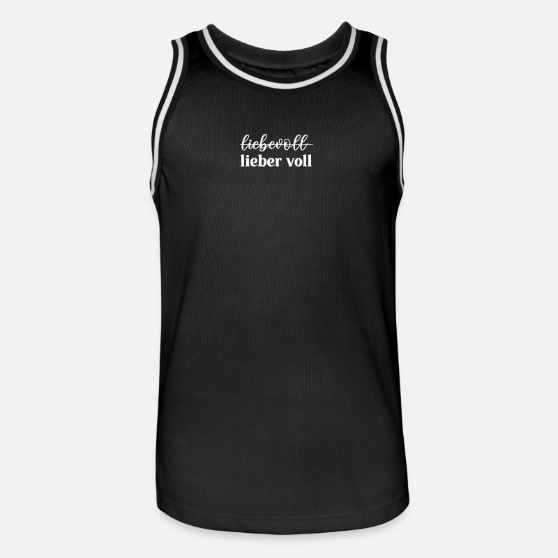 Liebevoll oder lieber voll? - Männer Basketball-Trikot - Schwarz/Weiß