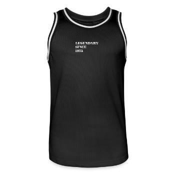 Jahrgang 1975 Legendär Da Grafik - Männer Basketball-Trikot - Schwarz/Weiß - Vorne - AI Model Male 185 dark (185cm)
