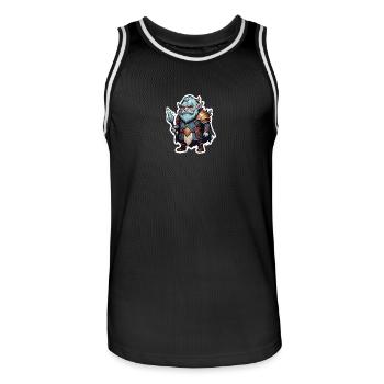 Chibli Zwerg - Männer Basketball-Trikot - Schwarz/Weiß - Vorne - AI Model Male 185 dark (185cm)