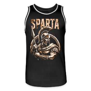Sparta Krieger Antikes Griechenland - Männer Basketball-Trikot - Schwarz/Weiß - Vorne - AI Model Male 185 dark (185cm)