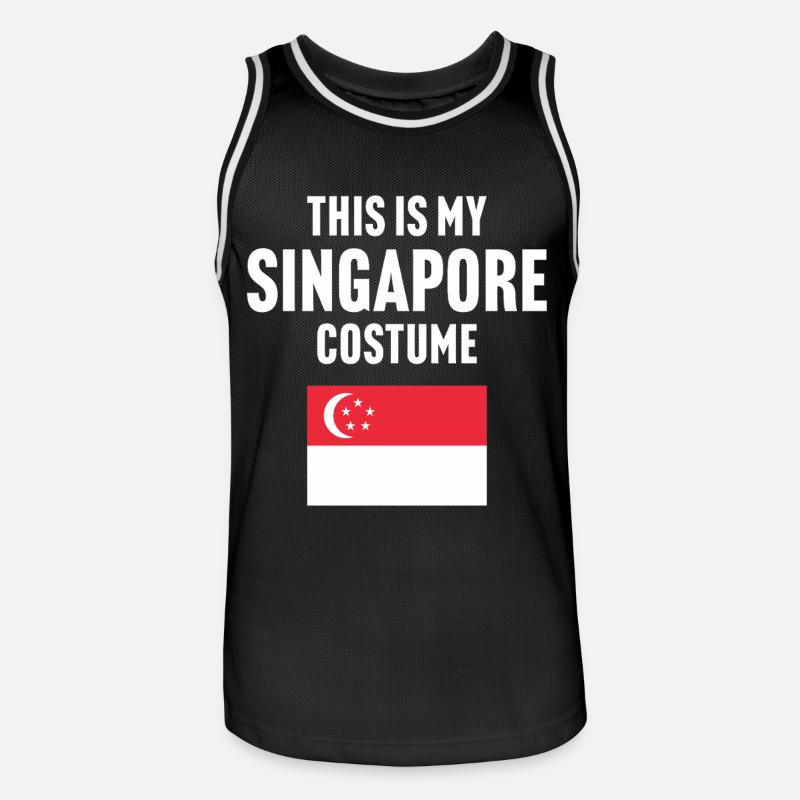 C’est mon costume de Singapour - Maillot de basket Homme - noir/blanc