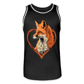 Fuchs - Männer Basketball-Trikot - Schwarz/Weiß - Vorne - AI Model Male 185 dark (185cm)