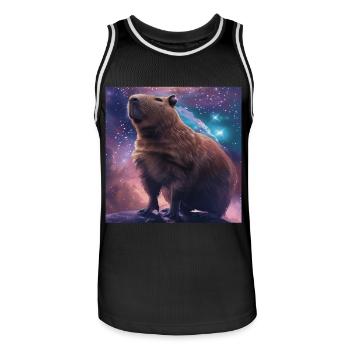 Wasserschwein - Männer Basketball-Trikot - Schwarz/Weiß - Vorne - AI Model Male 185 dark (185cm)