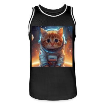 Katze - Männer Basketball-Trikot - Schwarz/Weiß - Vorne - AI Model Male 185 dark (185cm)