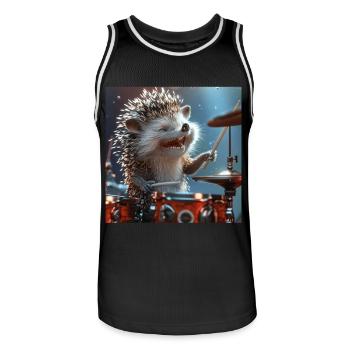 Hedgehog - Men's Basketball Jersey - black/white - Front - AI Model Male 185 dark (185cm)