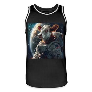 Kuh - Männer Basketball-Trikot - Schwarz/Weiß - Vorne - AI Model Male 185 dark (185cm)