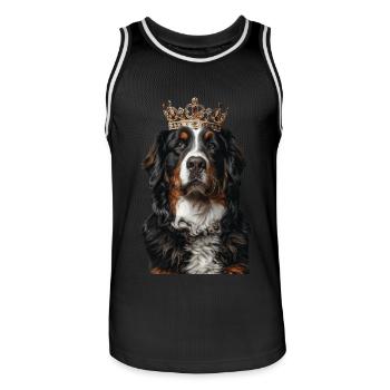 Bouvier bernois - Maillot de basket Homme - noir/blanc - Devant - AI Model Male 185 dark (185cm)