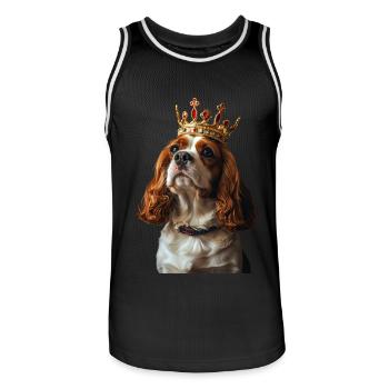Cavalier King Charles Spaniel - Men's Basketball Jersey - black/white - Front - AI Model Male 185 dark (185cm)